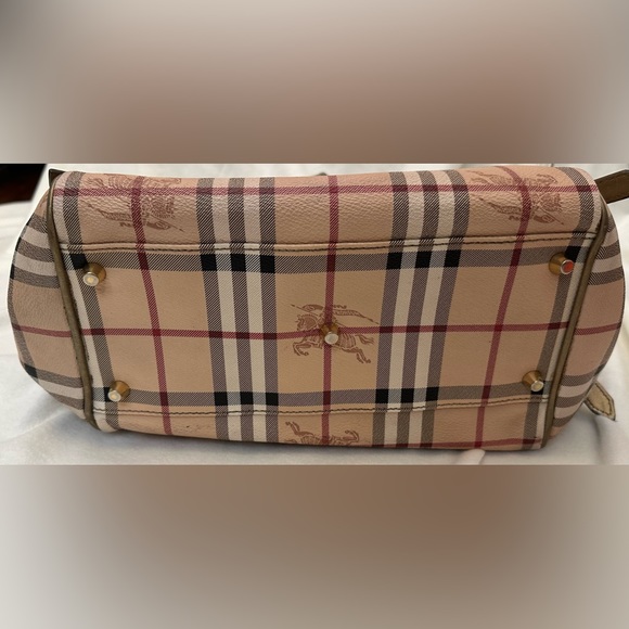 Burberry Gold Leather Haymarket Coated Canvas Canterbury Good used condition - Picture 6 of 16